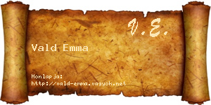 Vald Emma névjegykártya